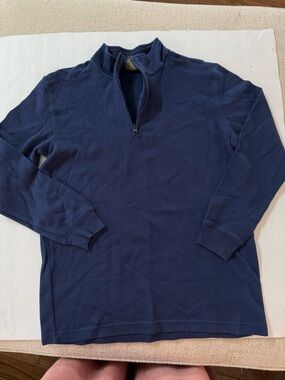 Boys Navy Buzz Cuts Quarter-Zip Sweater Top